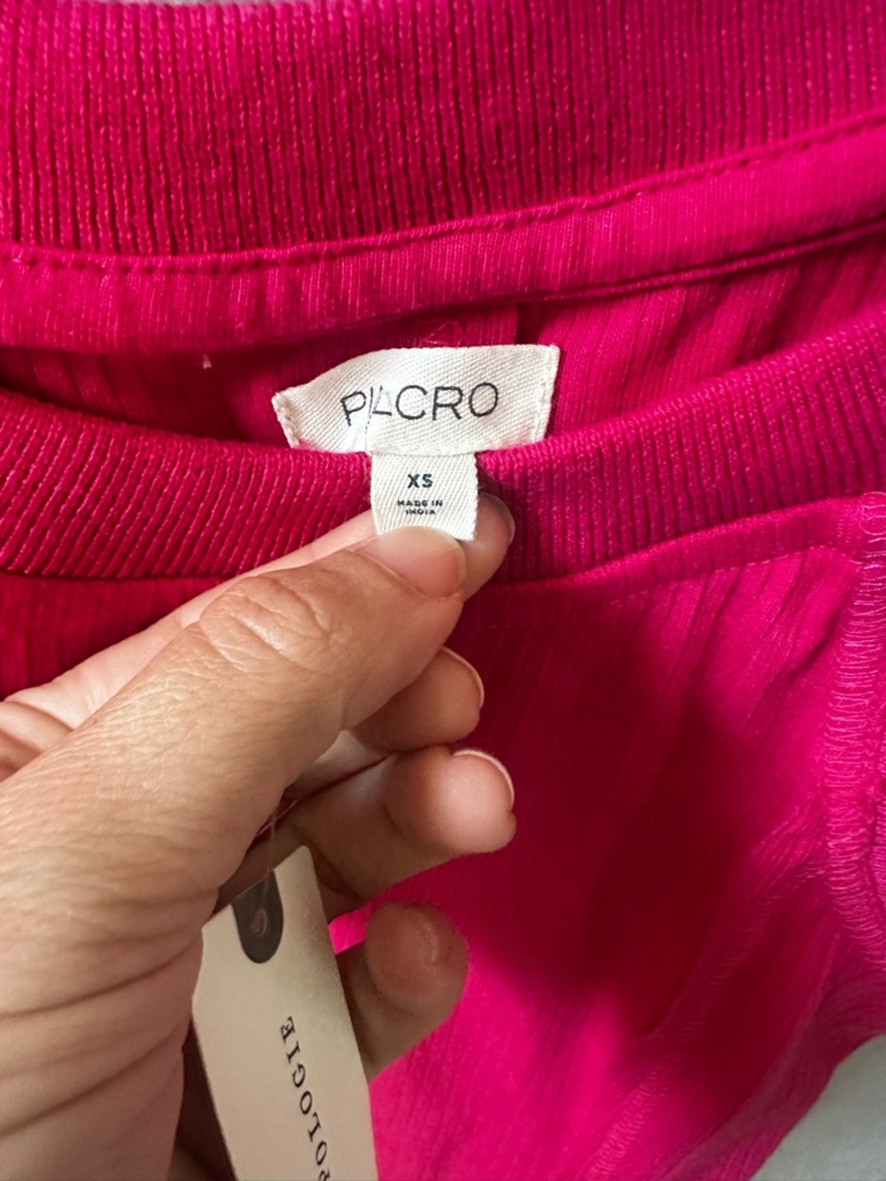 Pilcro Bright Pink Ruffled Off-Shoulder Ribbed Top - Picture 4 of 5